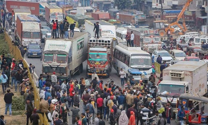 Truck drivers strike